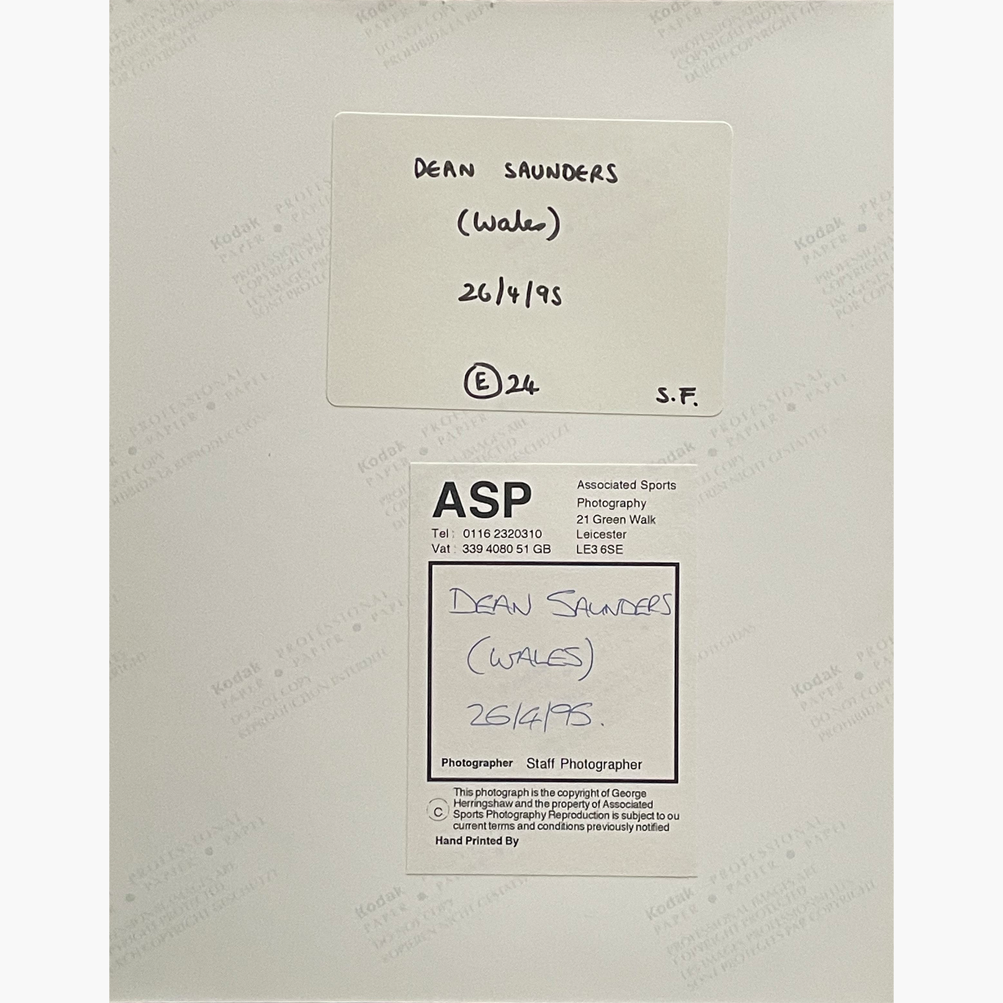 Dean Saunders – Signed 25cm x 20cm Colour Action Press Photo