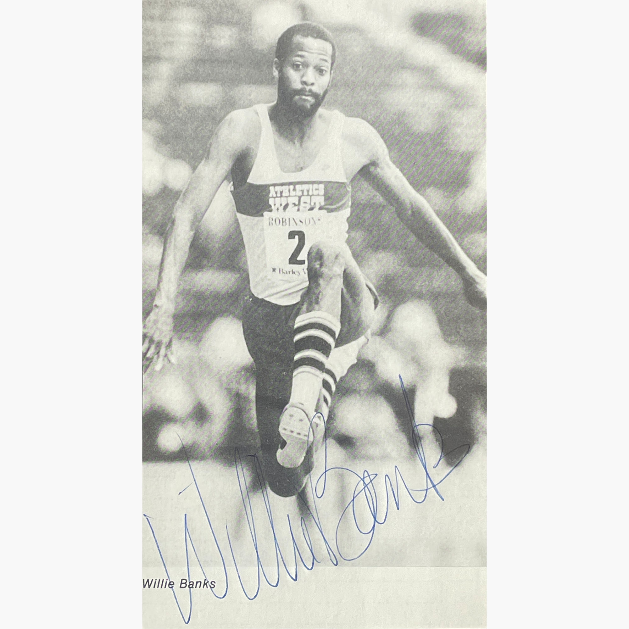 Willie Banks – Signed 16cm x 8.8cm Black & White Magazine Picture