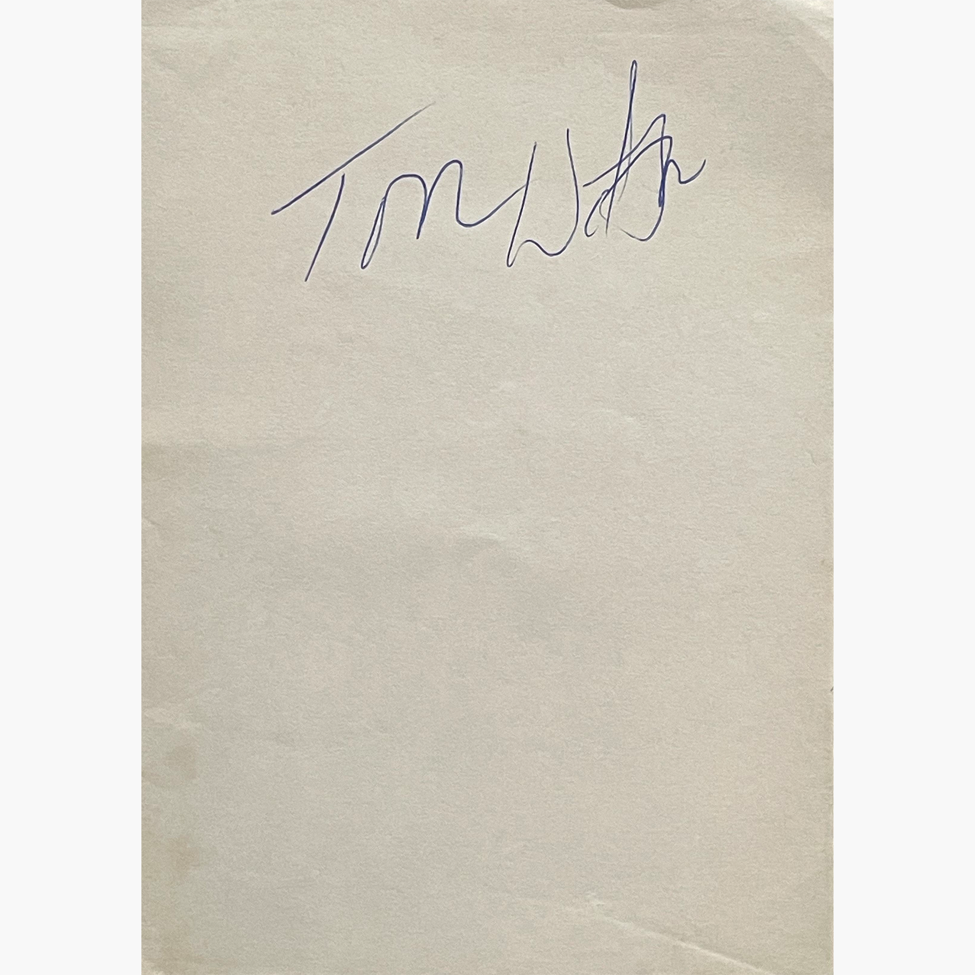 Tom Watson – Signed 18cm x 12.7cm Plain White Page