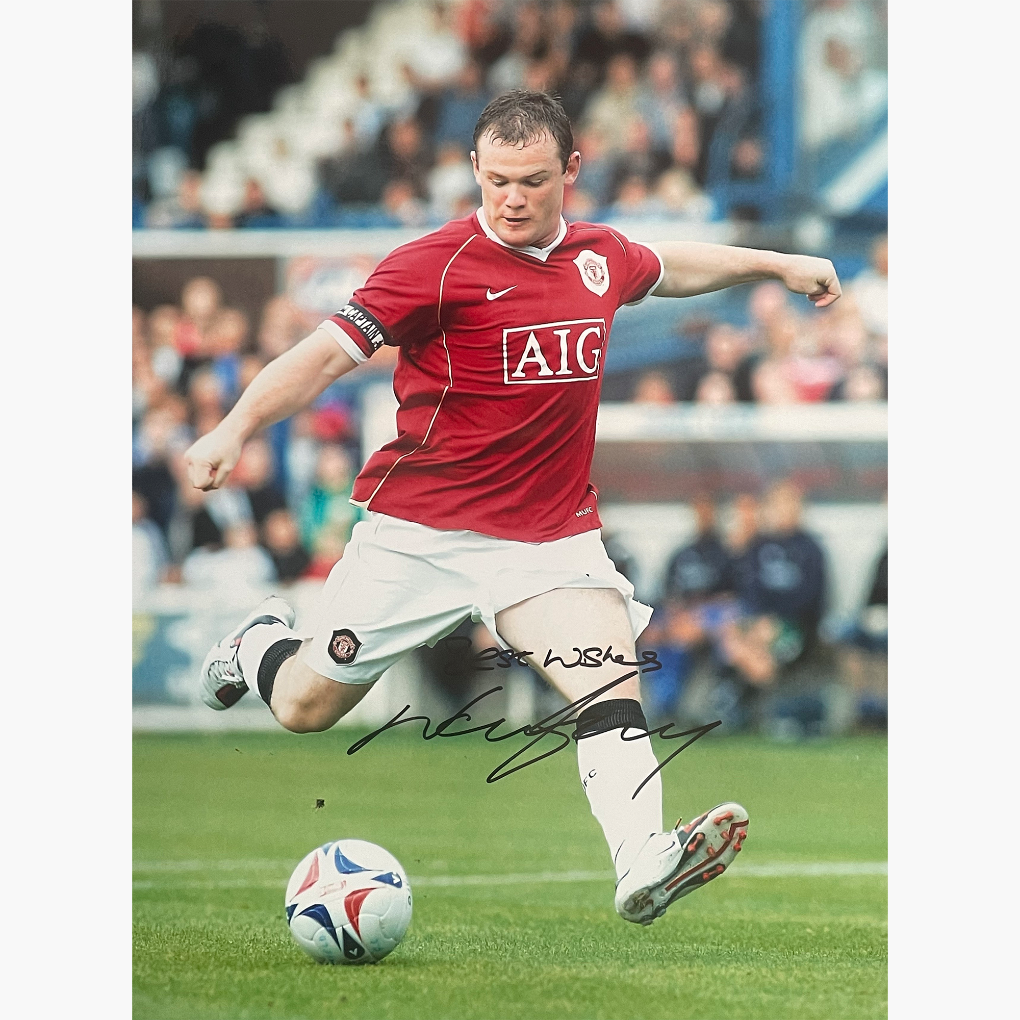 Wayne Rooney  – Signed 40.8cm x 30.5cm Colour Action Photo