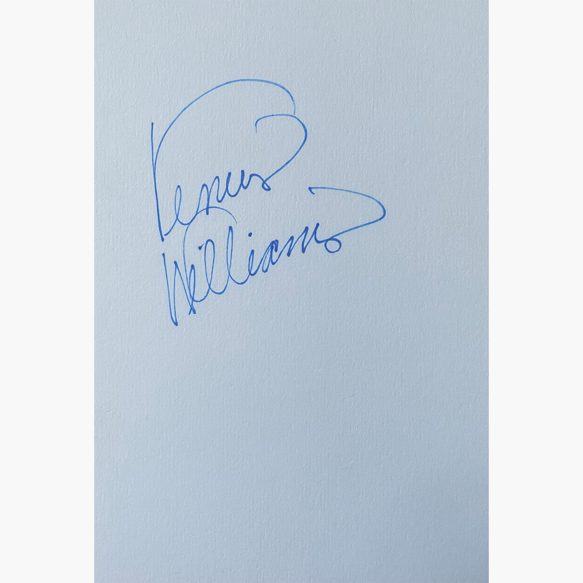Venus Williams - Signed 15.5cm x 10.4cm Plain White Card