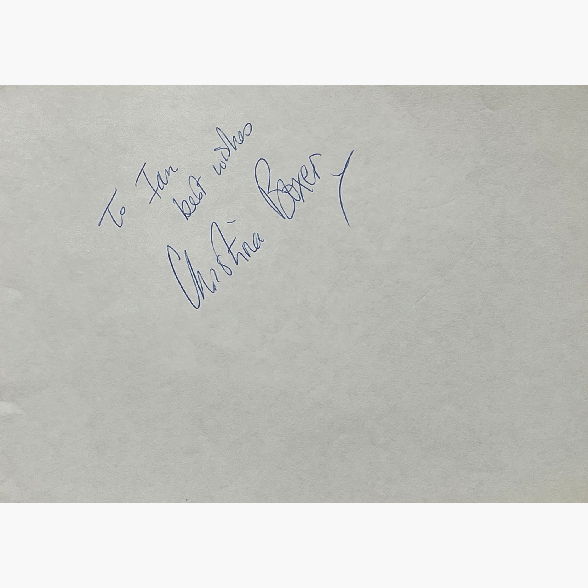 Christine Boxer – Signed 15m x 10cm Slip of Paper