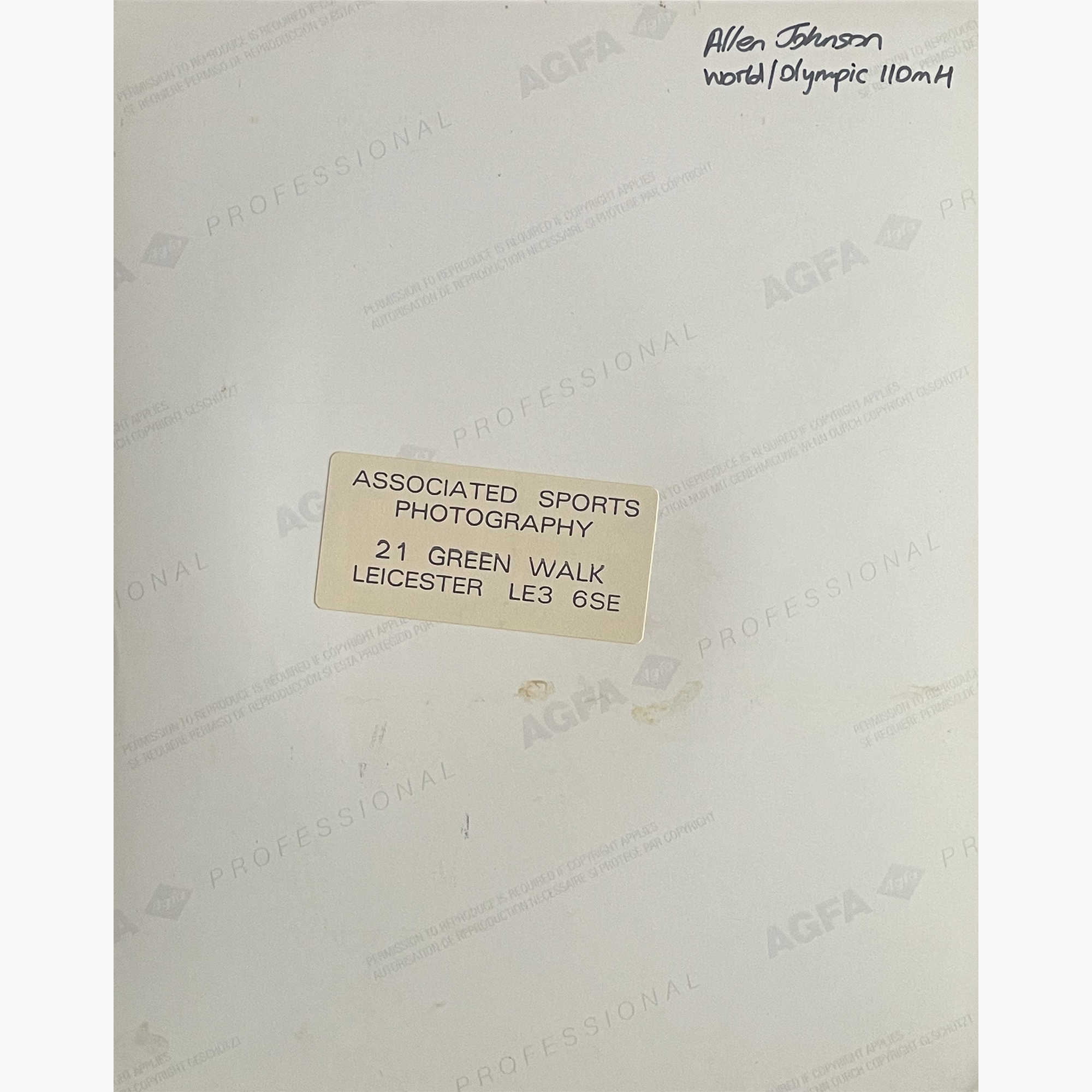 Allen Johnson – Signed 25.3cm x 20.2cm Colour Action Press Photo