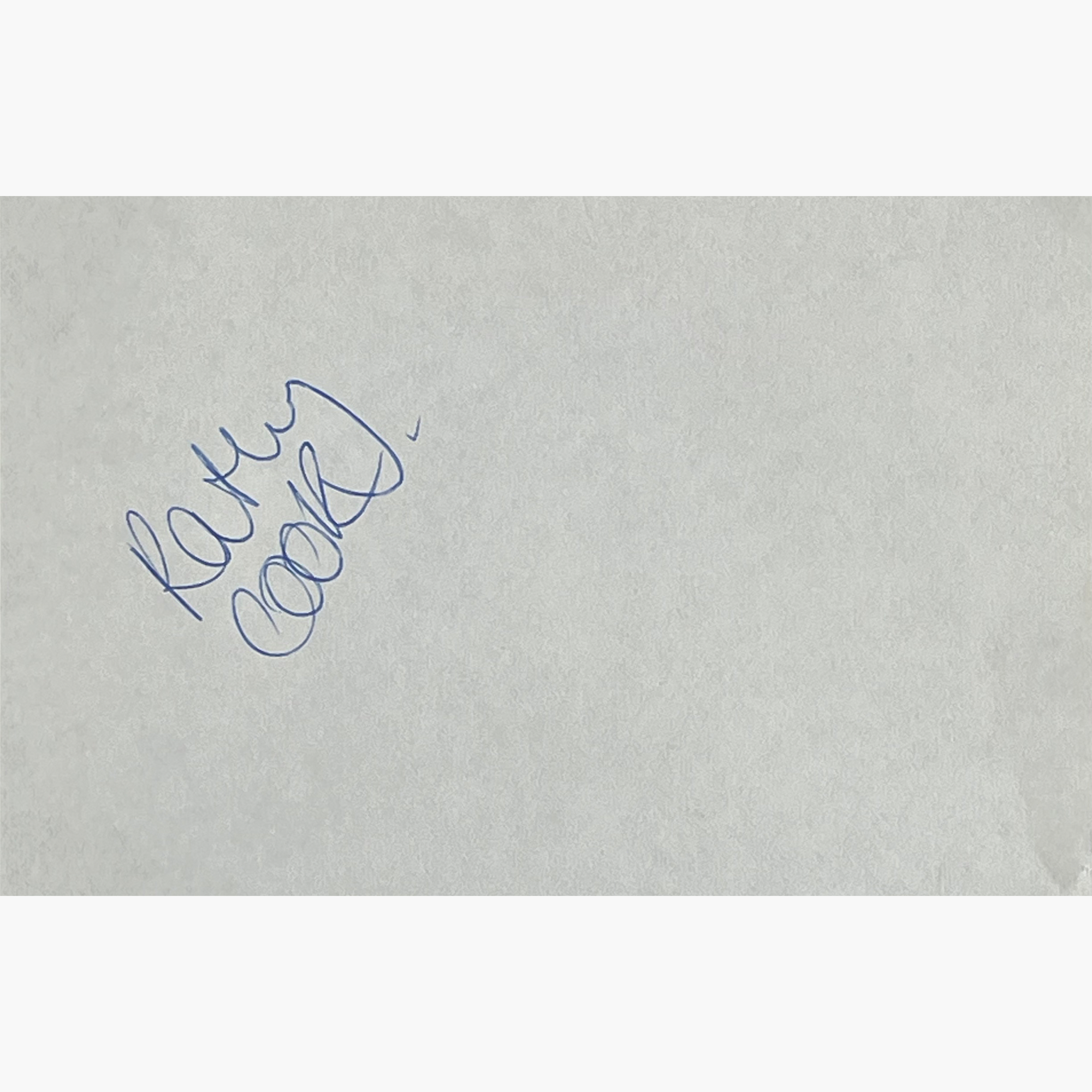 Kathy Cook – Signed 12.7cm x 10cm Slip Of Paper