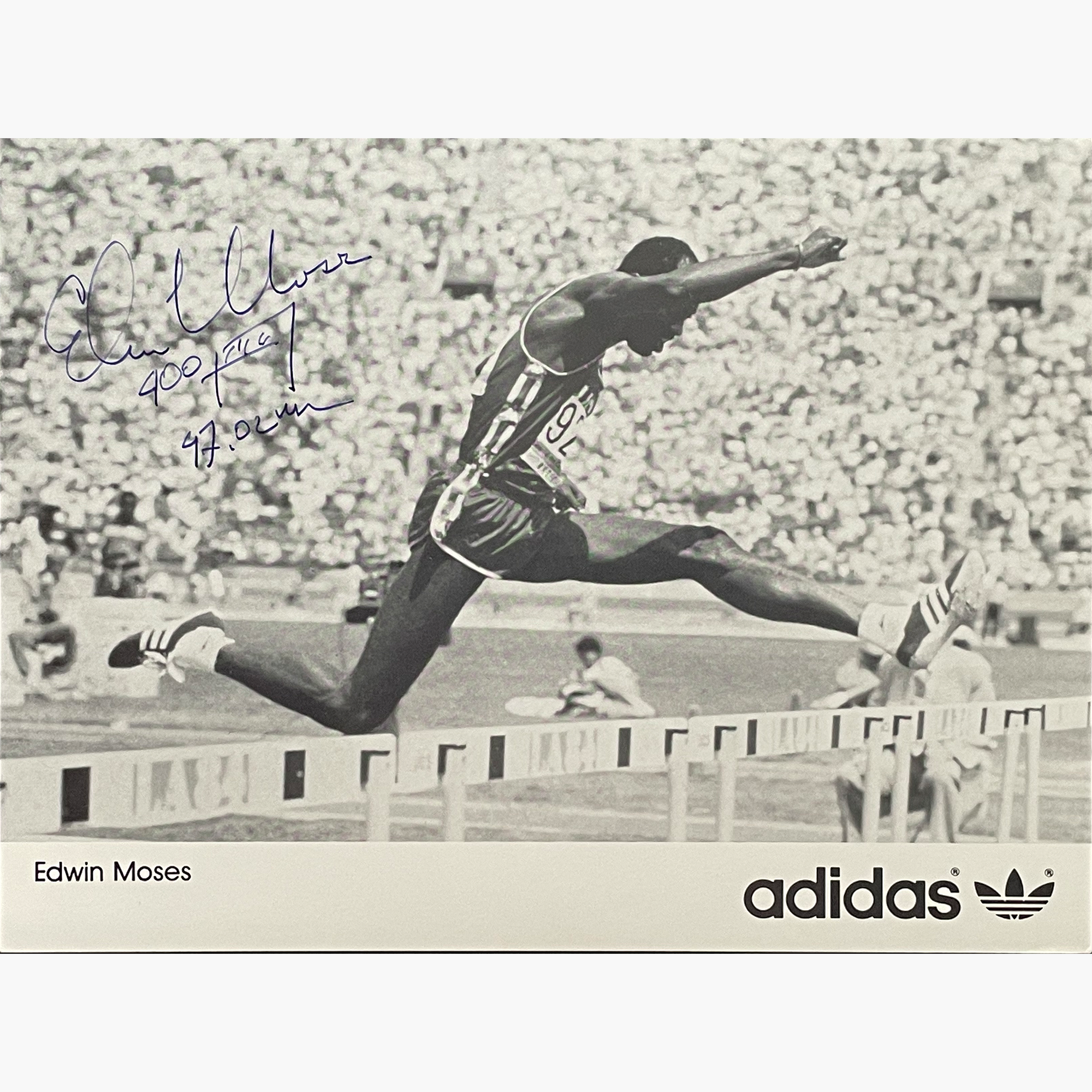 Ed Moses – Signed 20.3cm x 15.1cm Official Adidas Sponsor Card