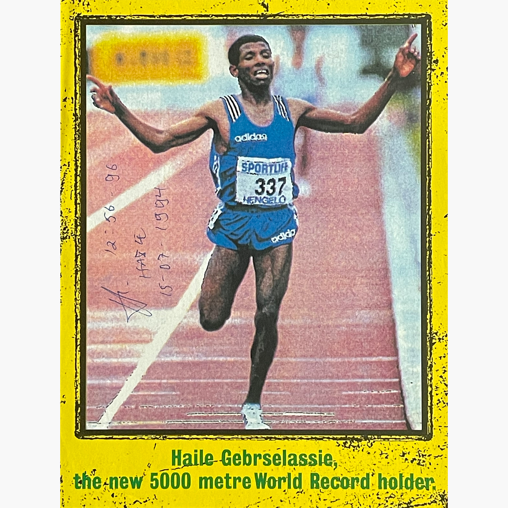 Haile Gebrselassie – Signed 17.5cm x 13.3cm Colour Action Magazine Picture