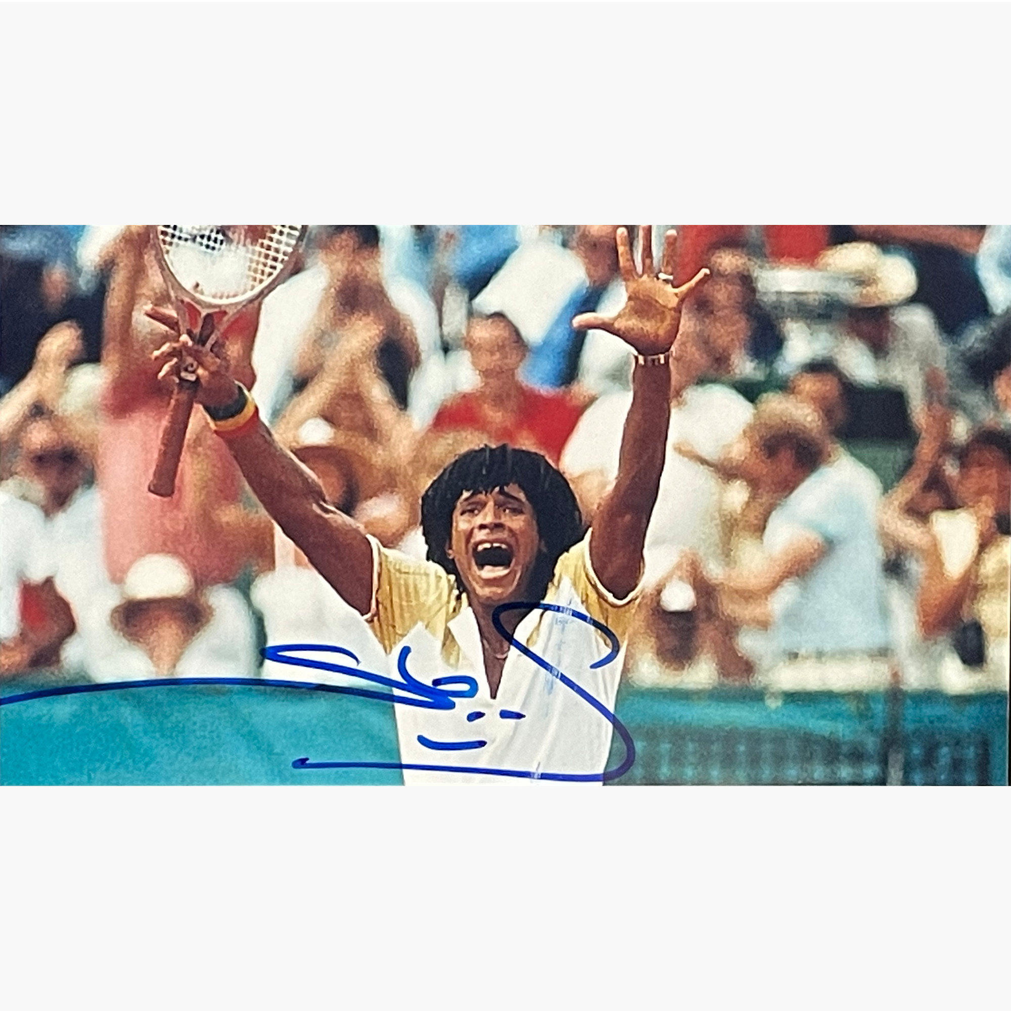 Yannick Noah - Signed 12.5cm x 7cm Colour Photo