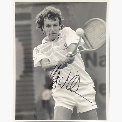 Mats Wilander - Signed 25.5cm x 20.5cm Black & White Action Press Photo