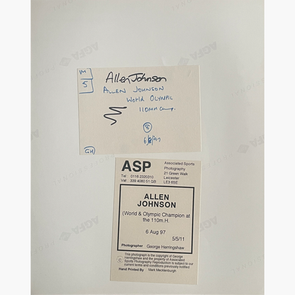 Allen Johnson – Signed 25.3cm x 20.2cm Colour Action Press Photo