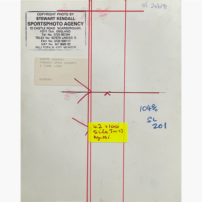 Andre Agassi – Signed 25.5cm x 20.5cm Black & White Action Press Photo