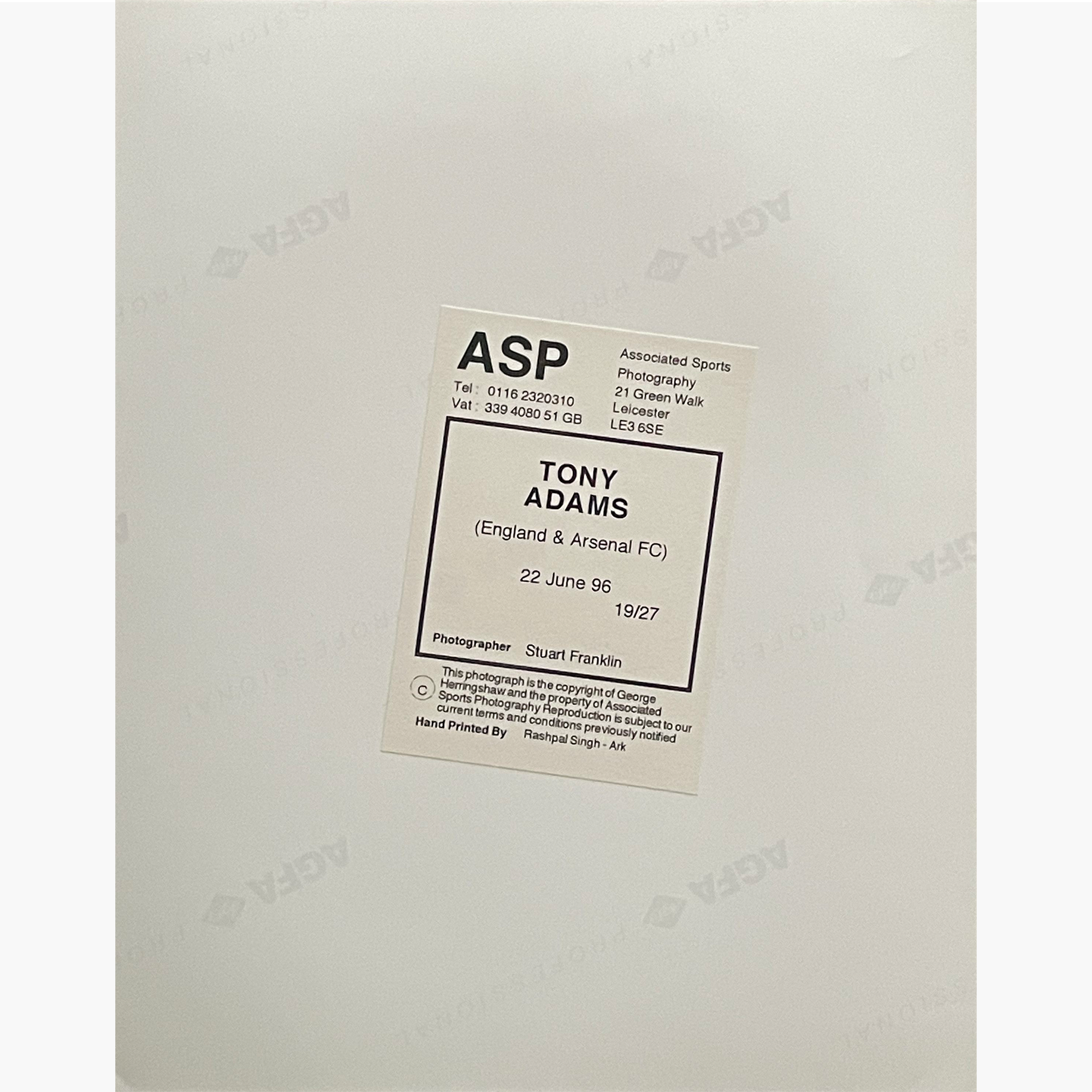 Tony Adams – Signed 25.5cm x 20cm Colour Action Press Photo