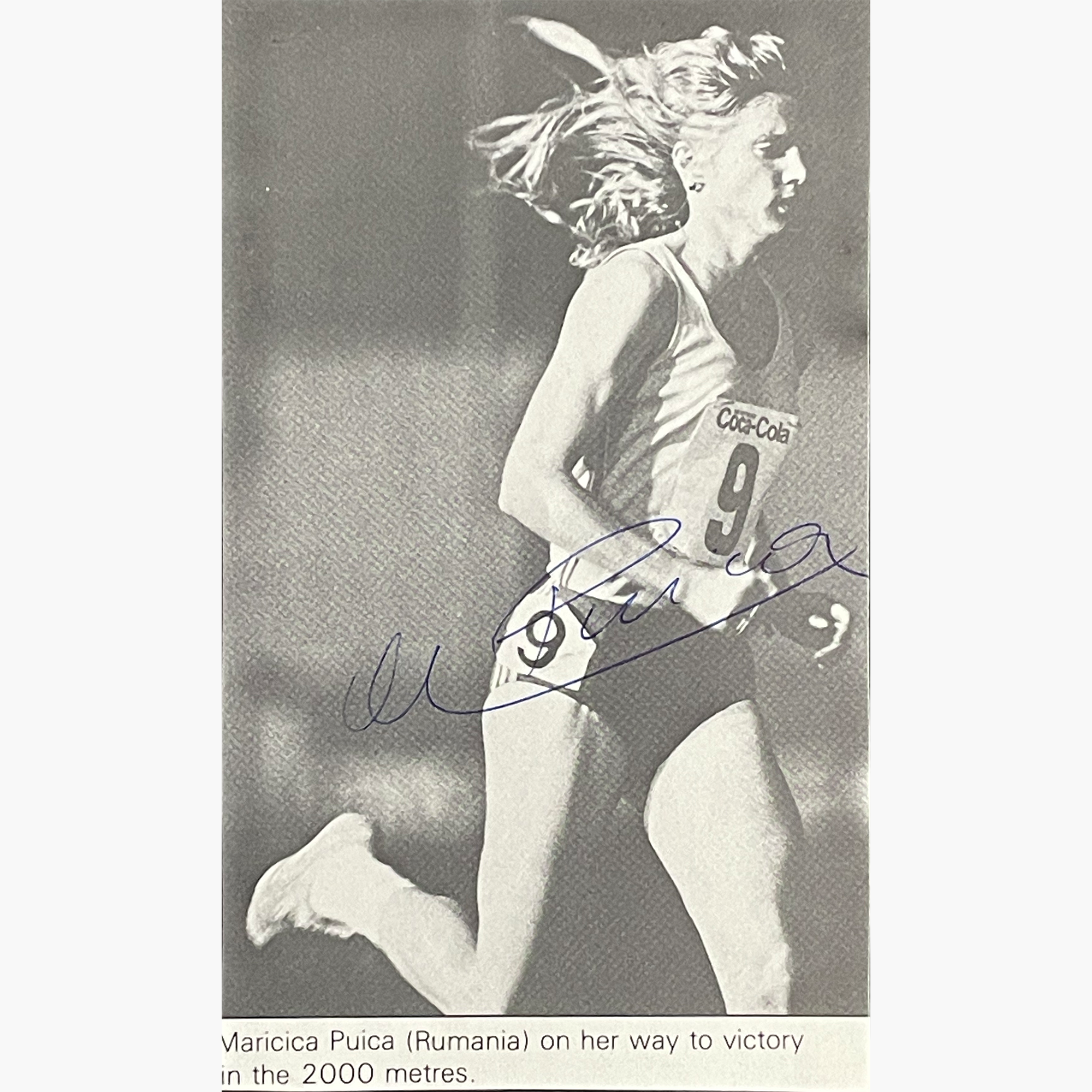 Maricica Puica – Signed 14.9cm x 8.8cm Black & White Action Magazine Picture