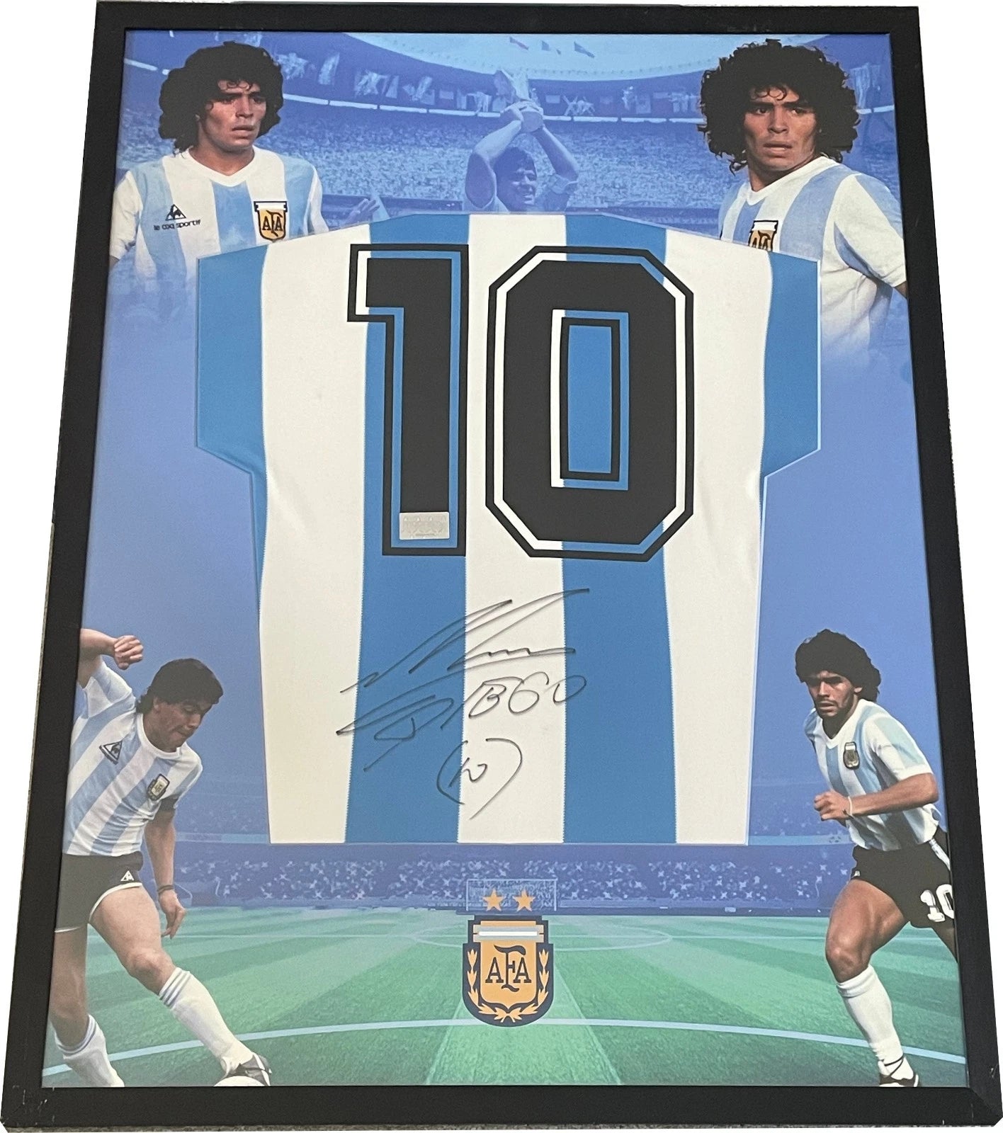 Diego Maradona Signed Framed Argentina 1986 World Cup Shirt