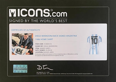 Diego Maradona Signed Framed Argentina 1986 World Cup Shirt