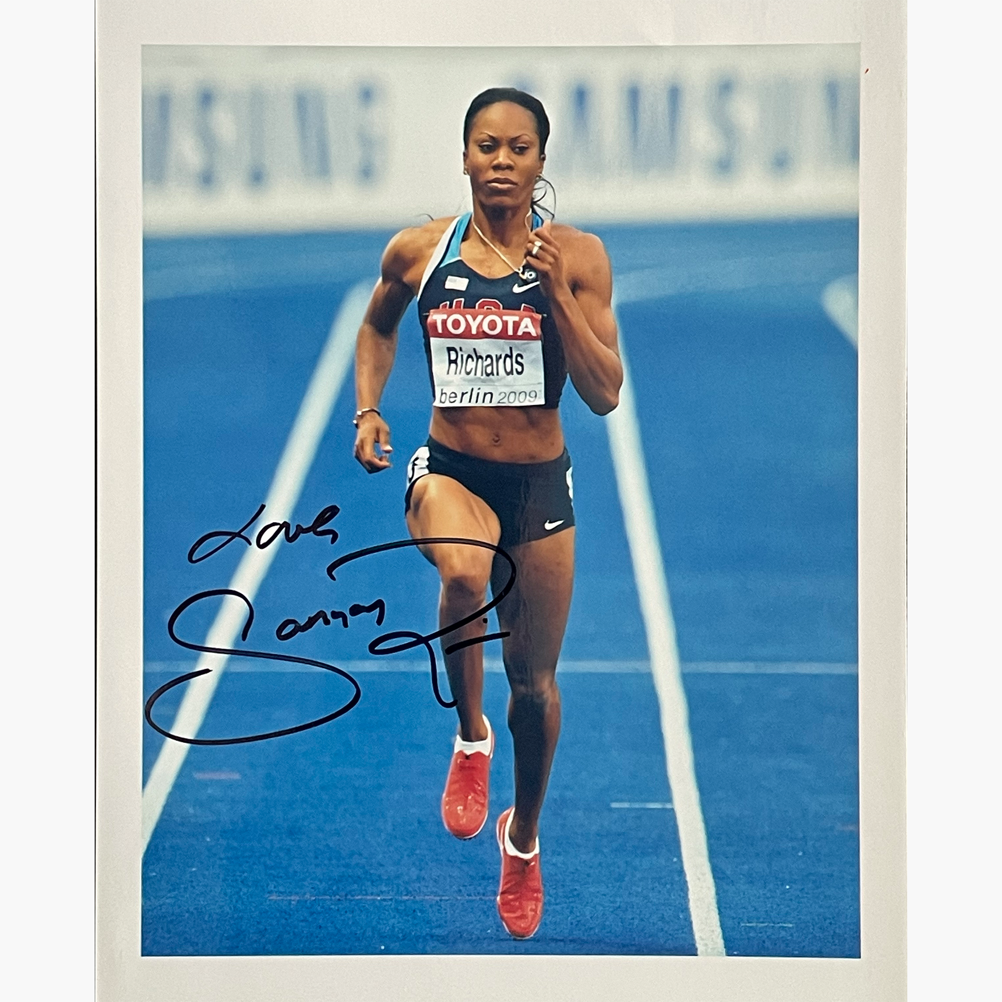 Sanya Richards-Ross – Signed 18.5cm x 15cm Colour Action Photo