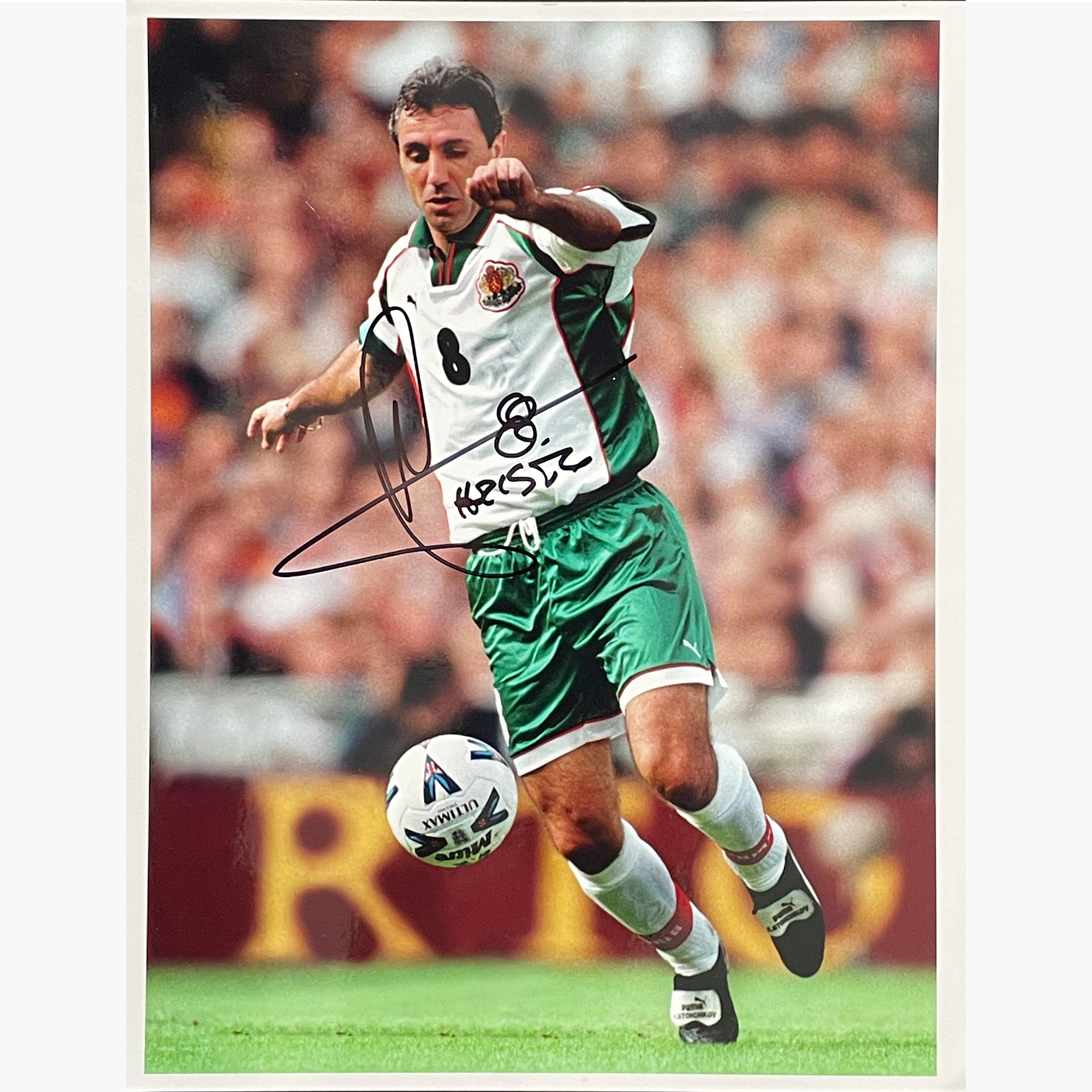 Hristo Stoichkov – Signed 25.5cm x 20cm Colour Action Press Photo