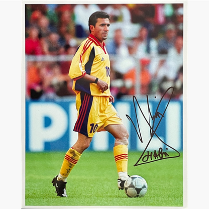 Gheorghe Hagi – Signed 25.5cm x 20.5cm Colour Action Press Photo