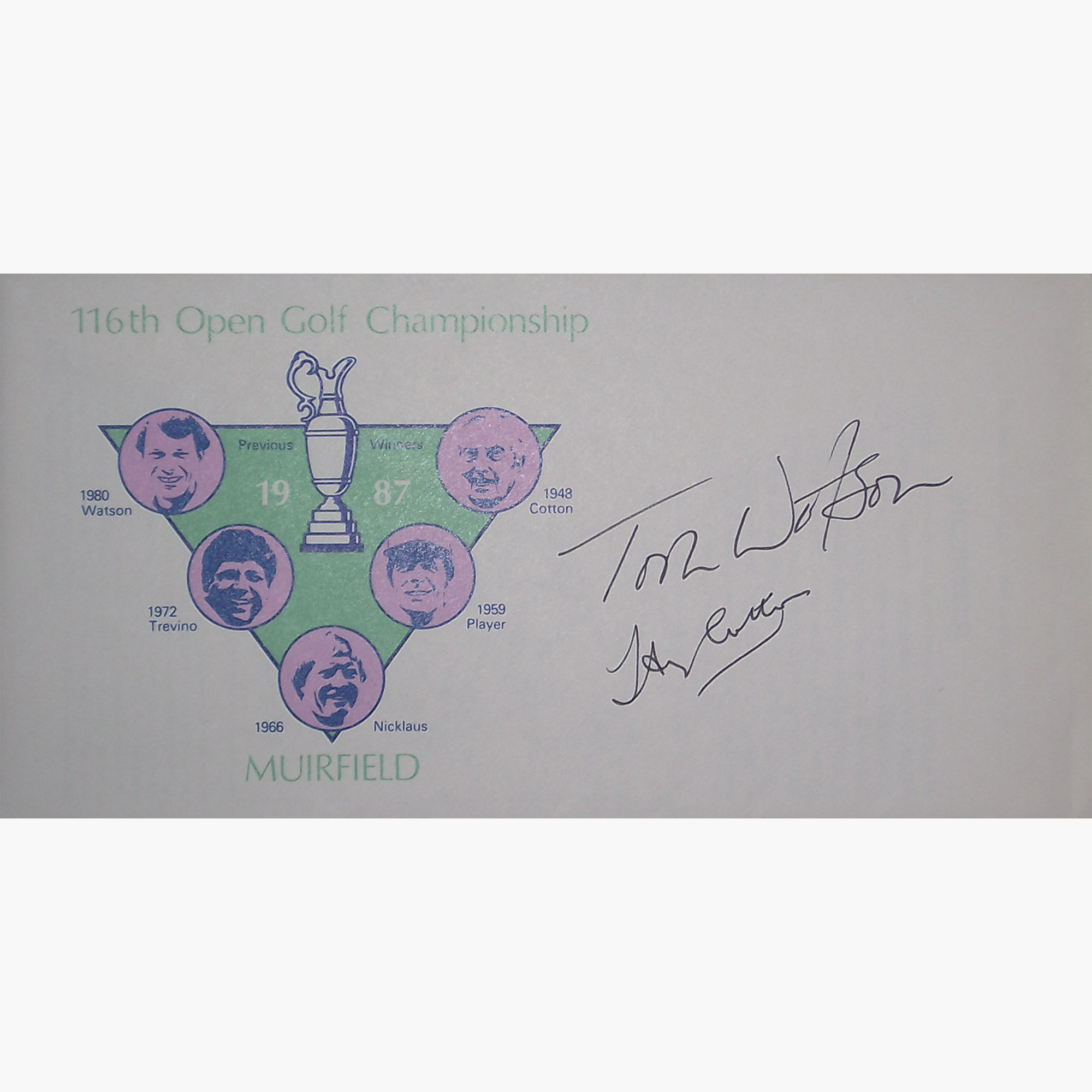 Tom Watson & Henry Cotton- Signed 1987 Open Championship Commemorative Cover