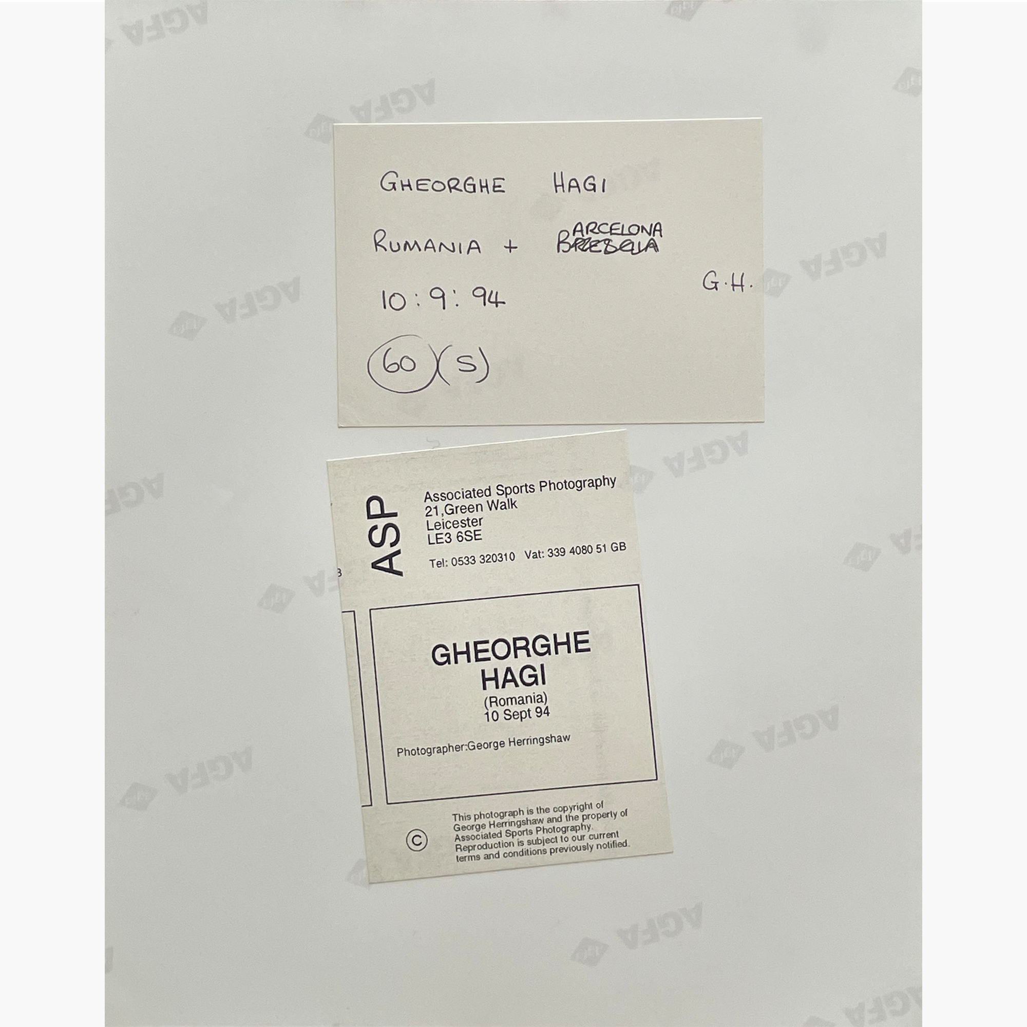 Gheorghe Hagi – Signed 25.5cm x 20.5cm Colour Action Press Photo