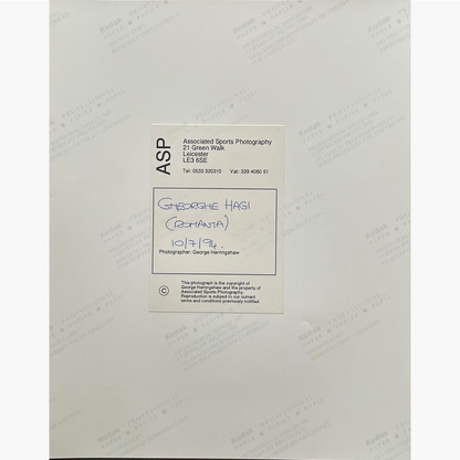 Gheorghe Hagi – Signed 25.5cm x 20.5cm Colour Action Press Photo