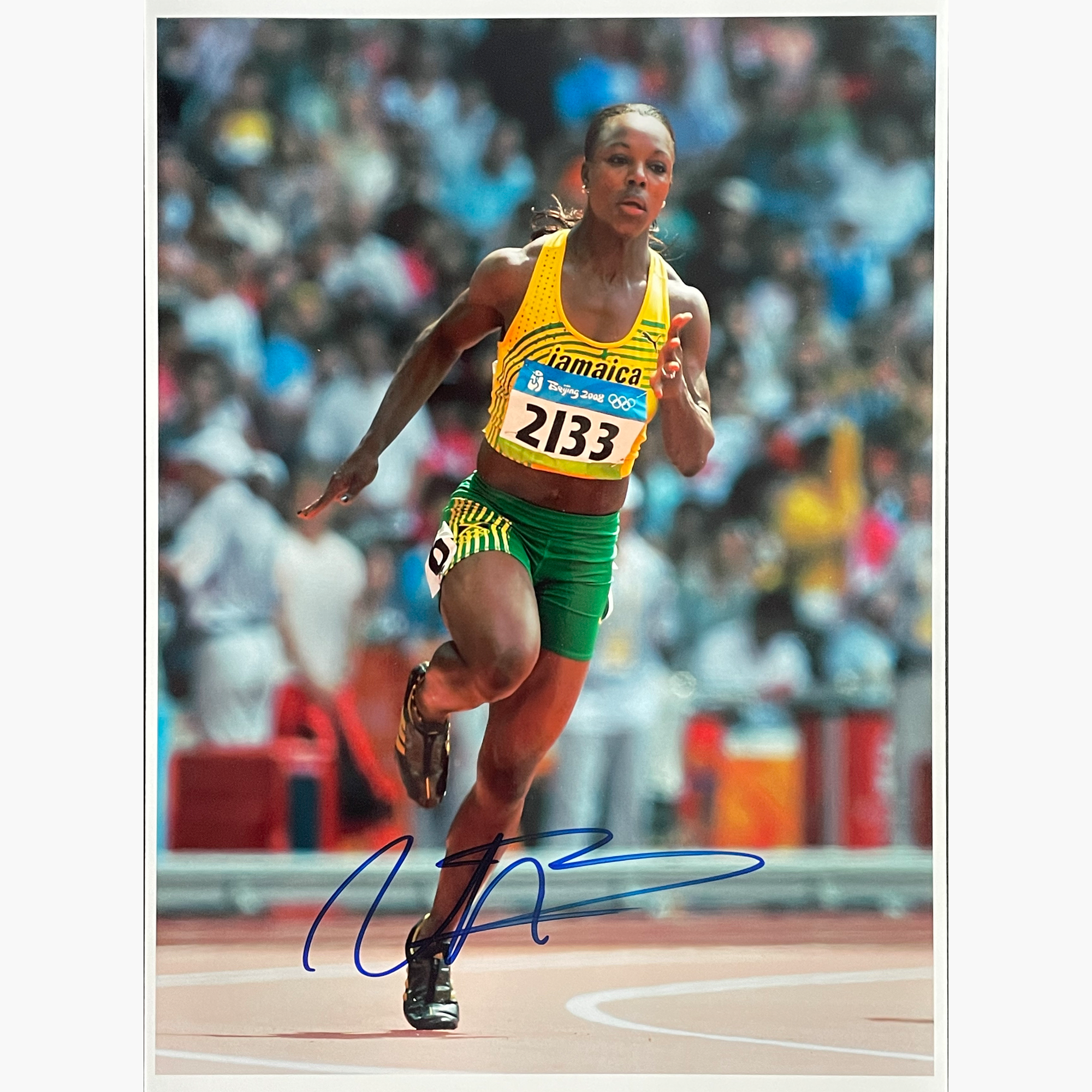 Veronica Campbell Brown – Signed 28.5cm x 21cm Colour Action Photo