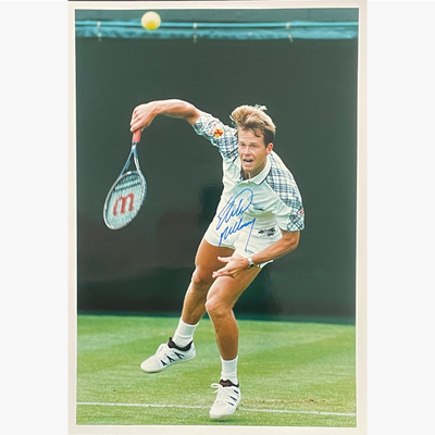 Stefan Edberg - Signed 25.5cm x 17.5cm Colour Action Press Photo