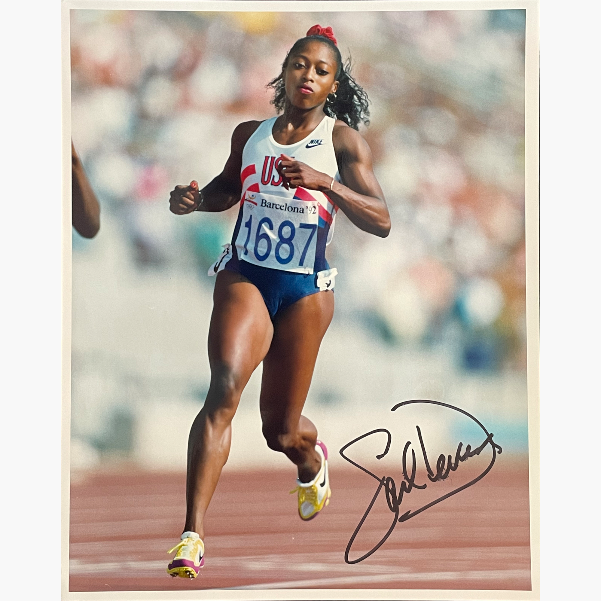 Gail Devers – Signed 25.3cm x 20.2cm Colour Action Press Photo