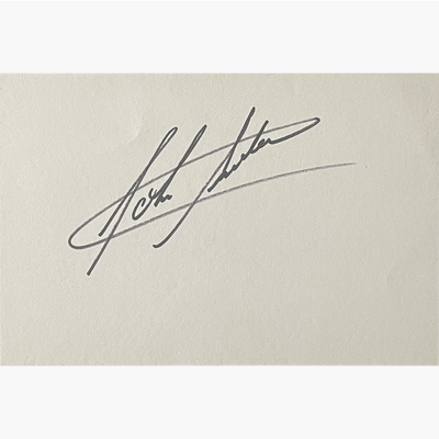 John Surtees – Signed 15.3cm x 10.5cm Plain White Card