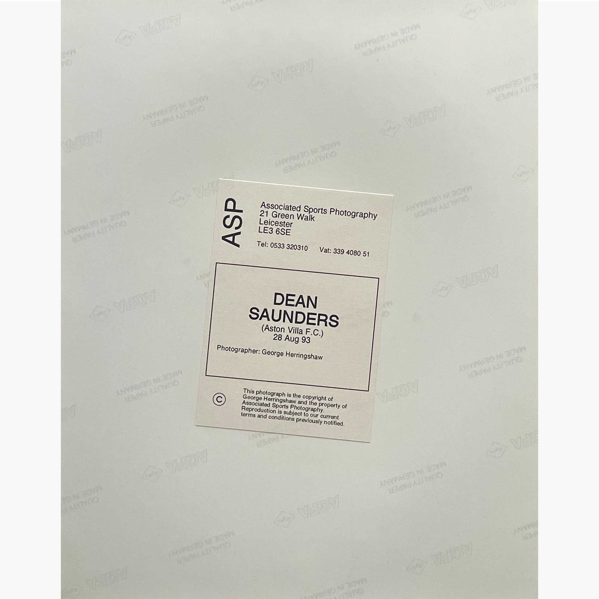 Dean Saunders – Signed 25.5cm x 19cm Colour Action Press Photo