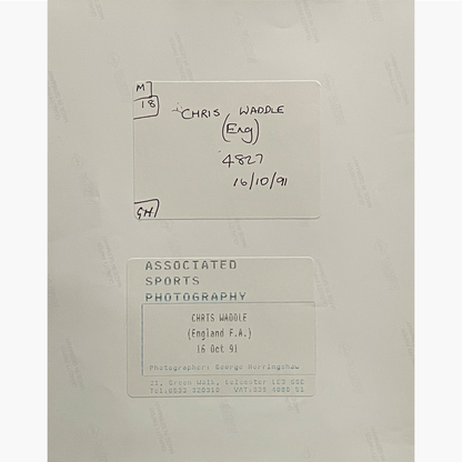 Chris Waddle – Signed 25.5cm x 18.5cm Black & White Action Press Photo