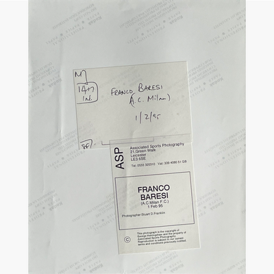 Franco Baresi - Signed 25.5cm x 18.5cm Colour Press Photo