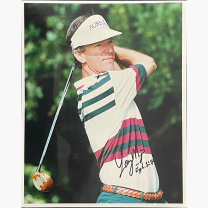 Larry Mize - Signed 25.5cm x 20cm Colour Action Press Photo