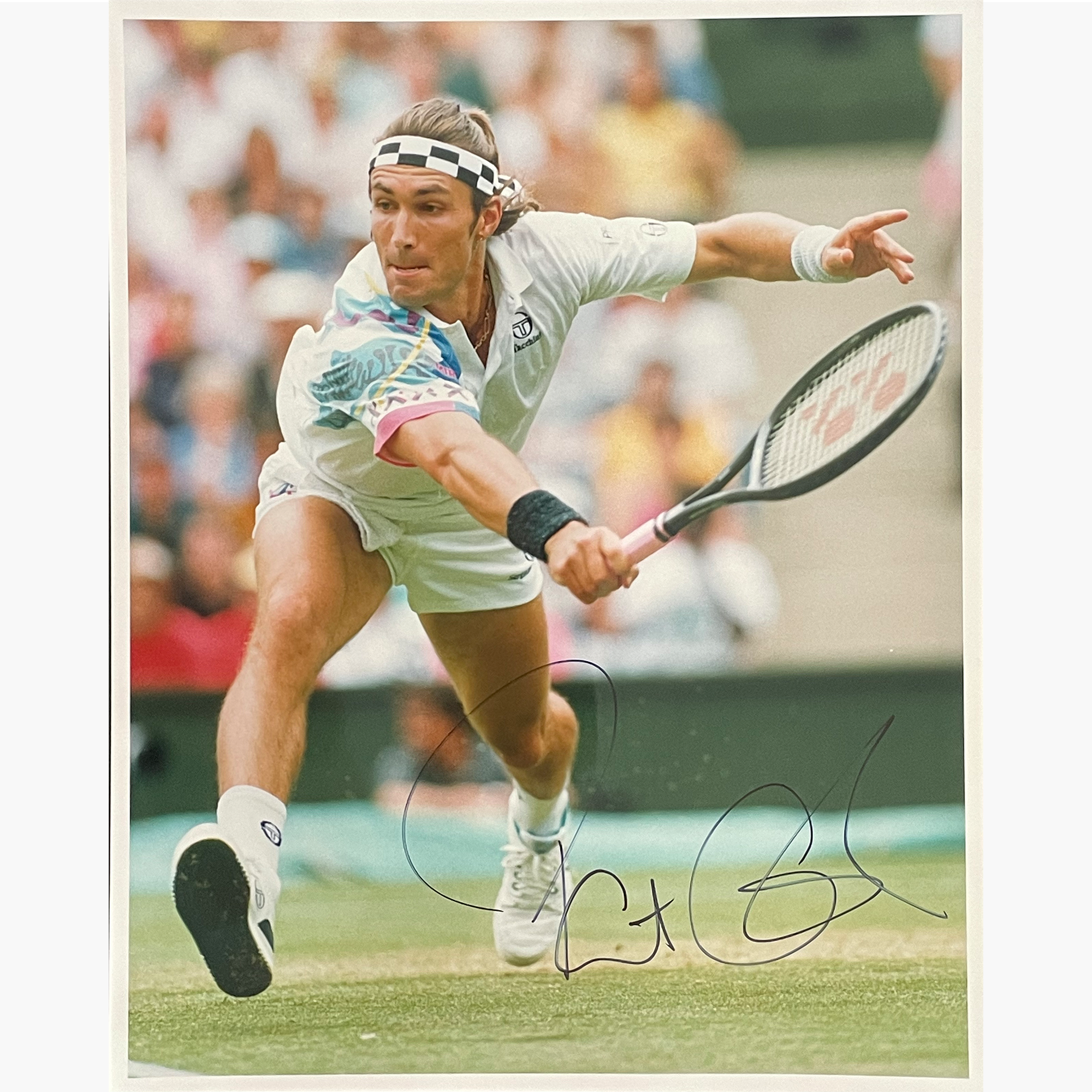 Pat Cash - Signed 25.5cm x 20.5cm Colour Action Press Photo