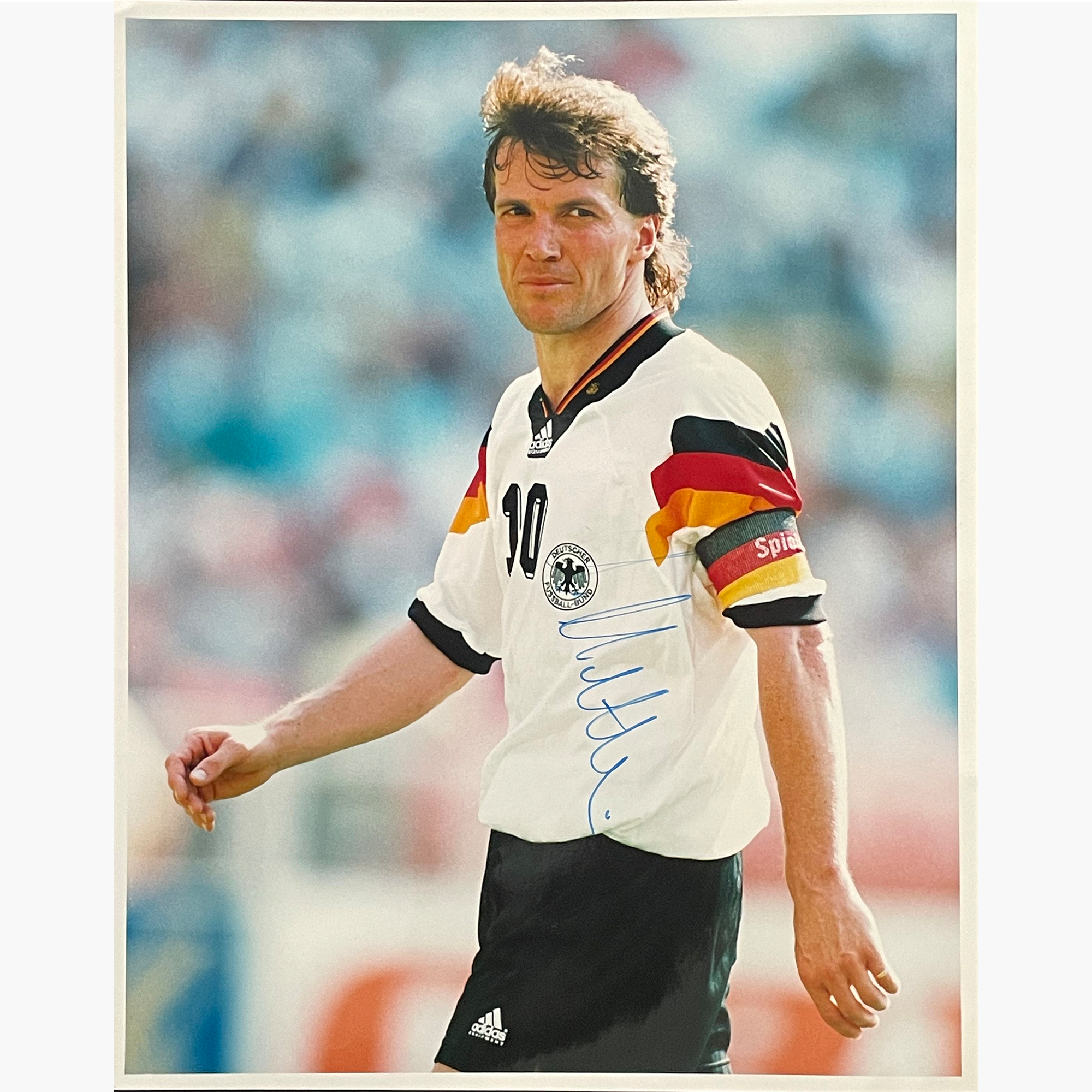 Lothar Matthaus – Signed 25.5cm x 20cm Colour Action Press Photo