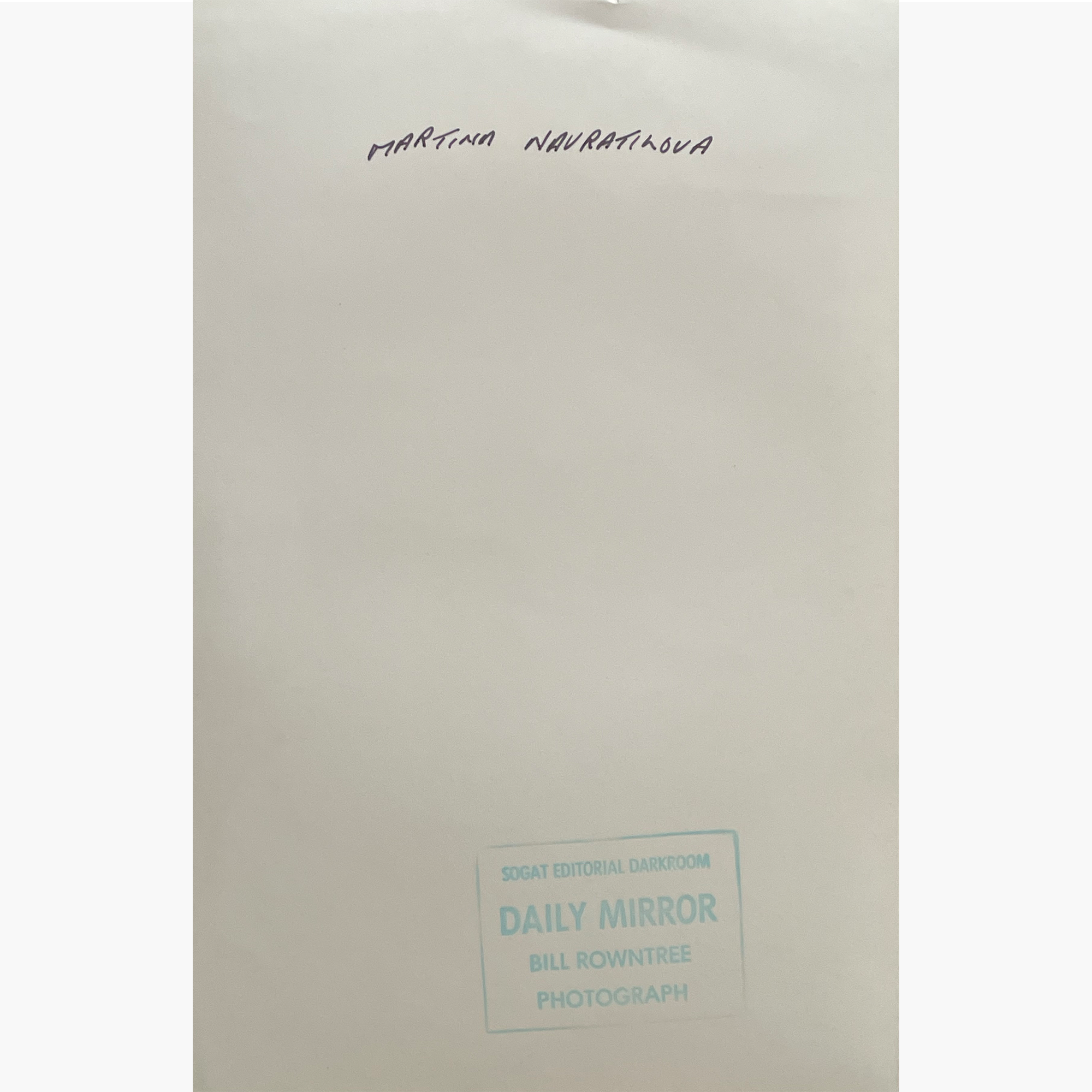 Martina Navratilova - Signed 29.5cm x 19.5cm Black & White Action Press Photo