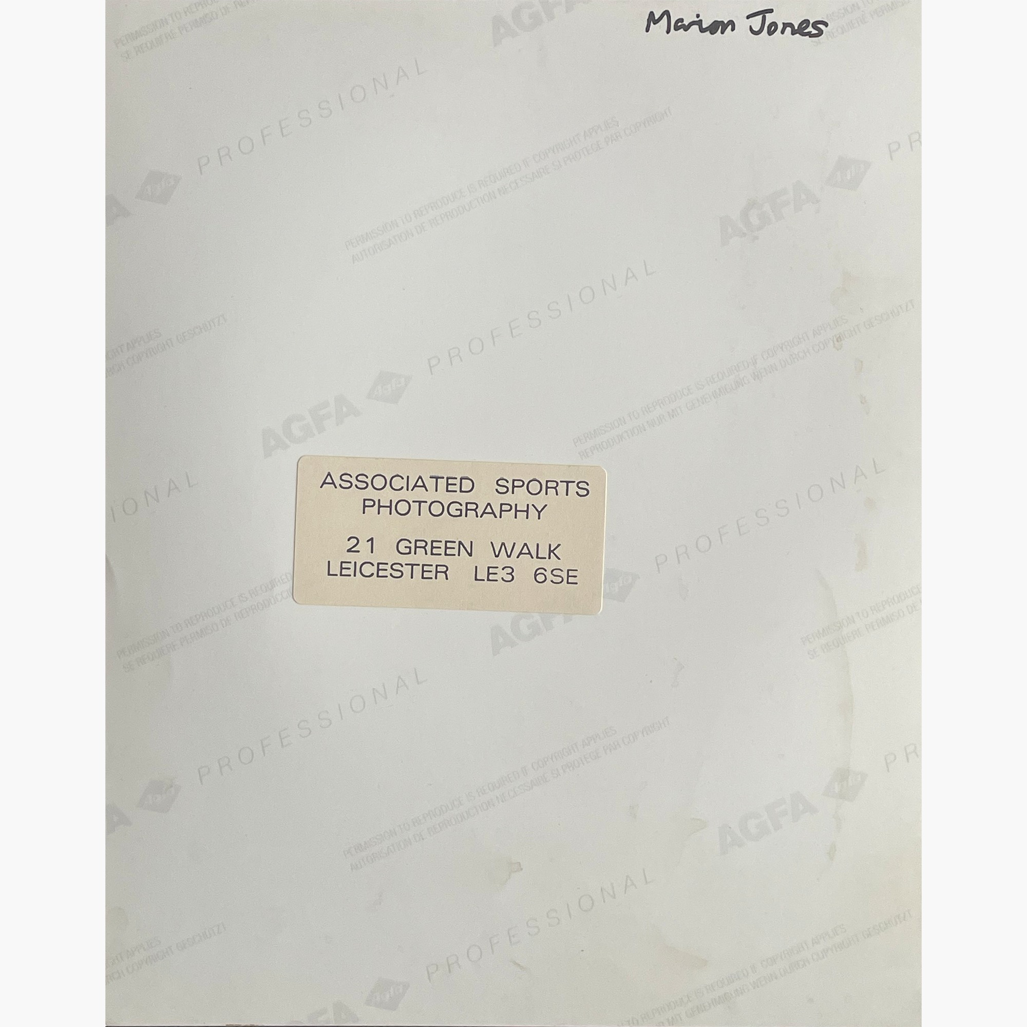 Marion Jones – Signed 25.3cm x 20.2cm Colour Action Press Photo
