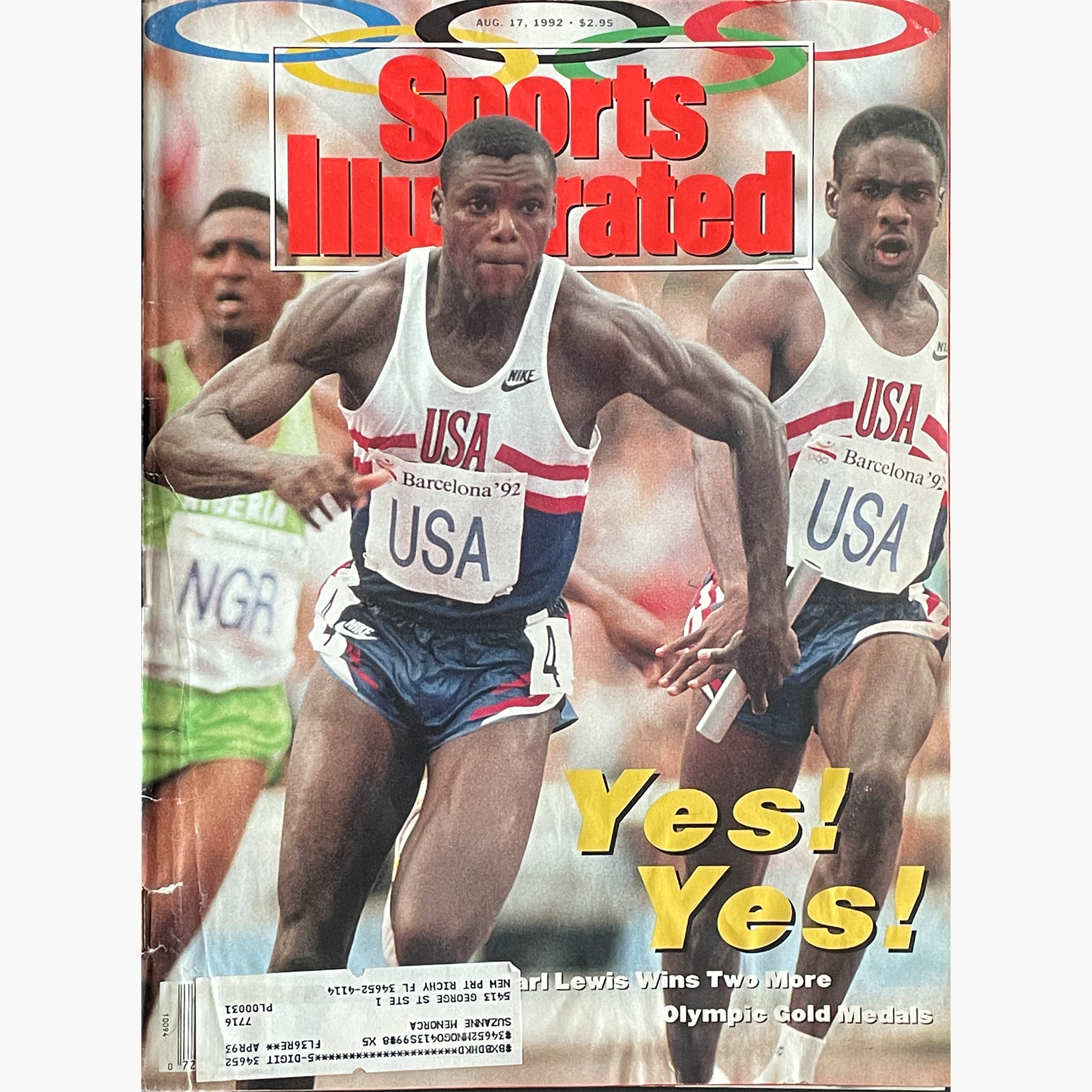 Sports Illustrated (Aug 17, 1992) – Multi-Signed by Mike Powell, Kevin Young, Gwen Torrance, Hassiba Boulmerka, Mark McKoy & Sergey Bubka