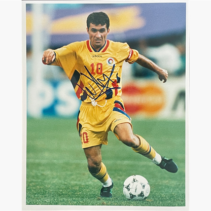 Gheorghe Hagi – Signed 25.5cm x 20.5cm Colour Action Press Photo