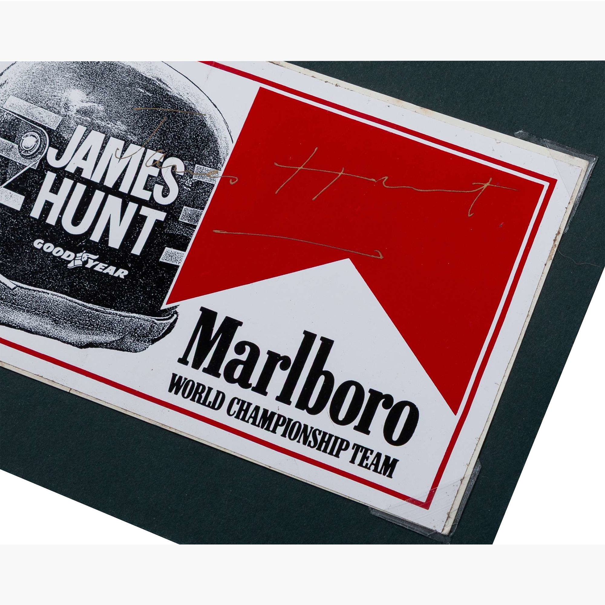 James Hunt – Signed 1970s Marlboro World Championship Team Sticker