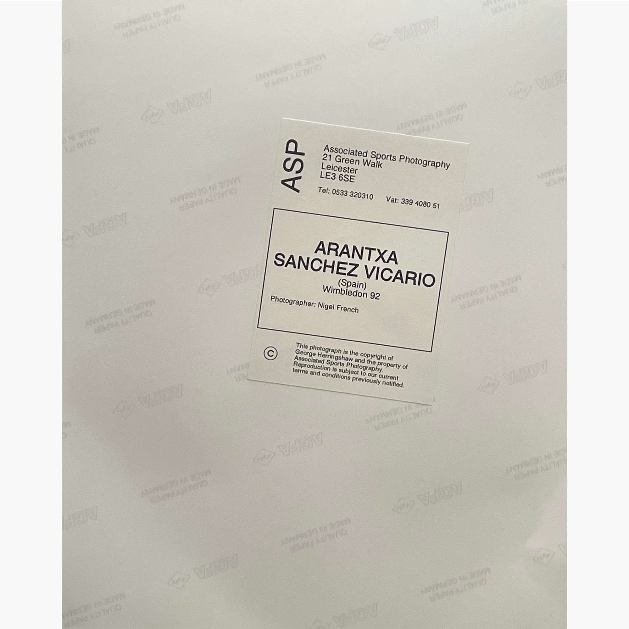 Arantxa Sanchez – Signed 25.5cm x 20.5cm Colour Action Press Photo