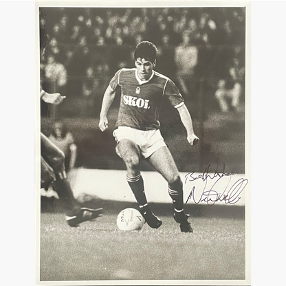 Neil Webb – Signed 21.5cm x 16.5cm Black & White Action Press Photo