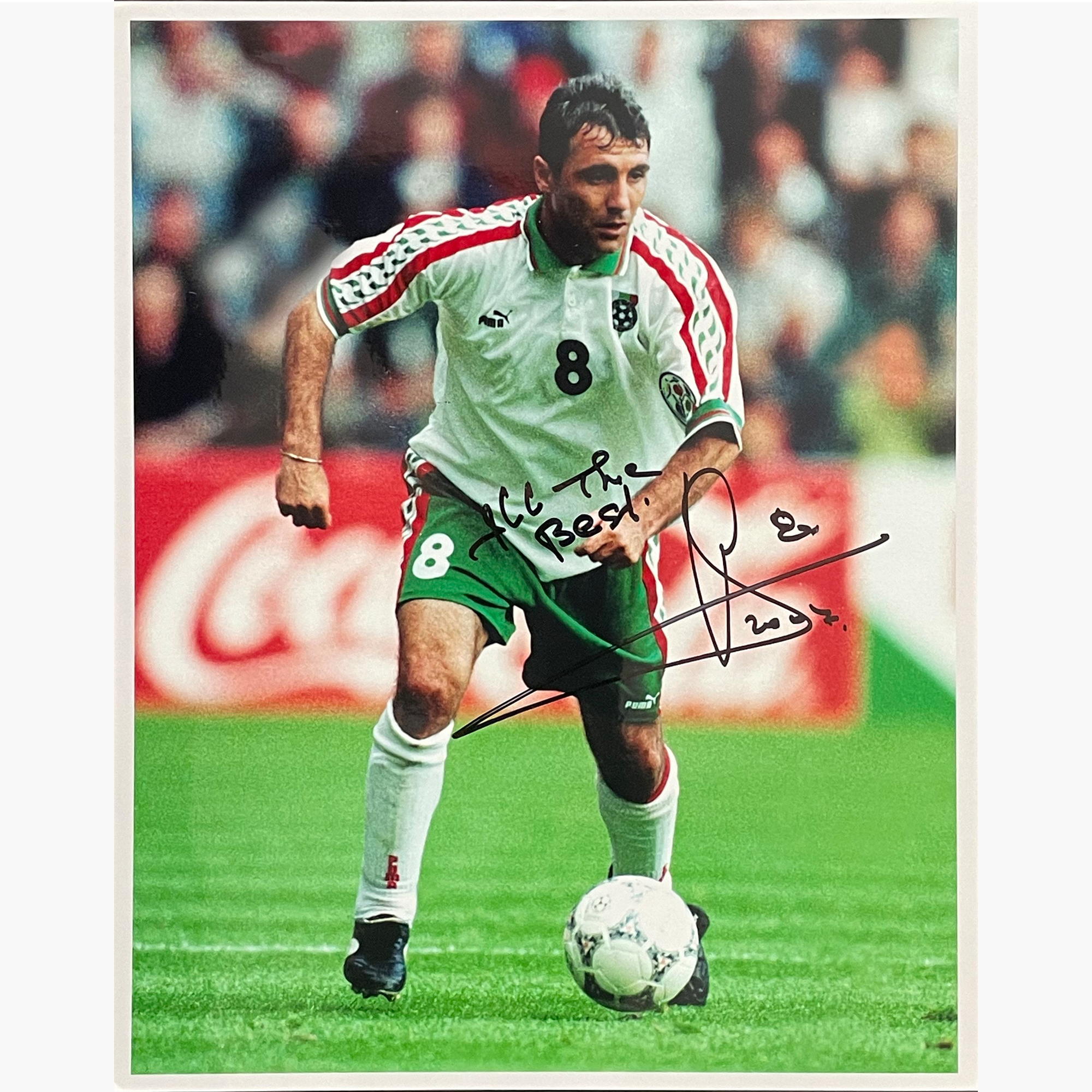Hristo Stoichkov – Signed 25.5cm x 20cm Colour Action Press Photo
