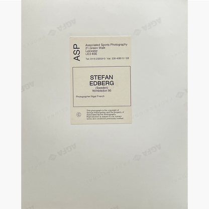 Stefan Edberg - Signed 25.5cm x 20.3cm Colour Action Press Photo
