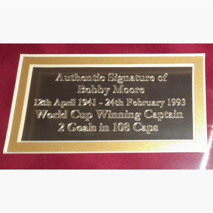 Bobby Moore – England 1966 World Cup Captain – Signed & Framed 50th Anniversary Display