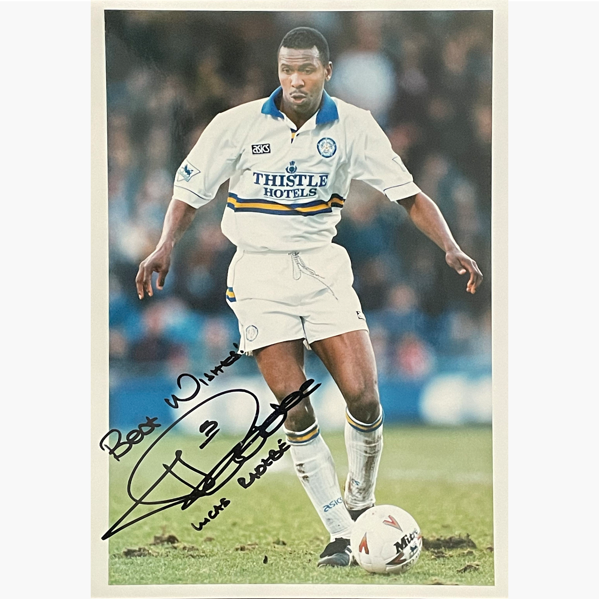 Lucas Radebe – Signed 25.5cm x 18cm Colour Action Press Photo