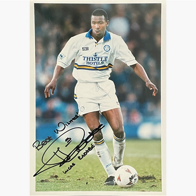 Lucas Radebe – Signed 25.5cm x 18cm Colour Action Press Photo