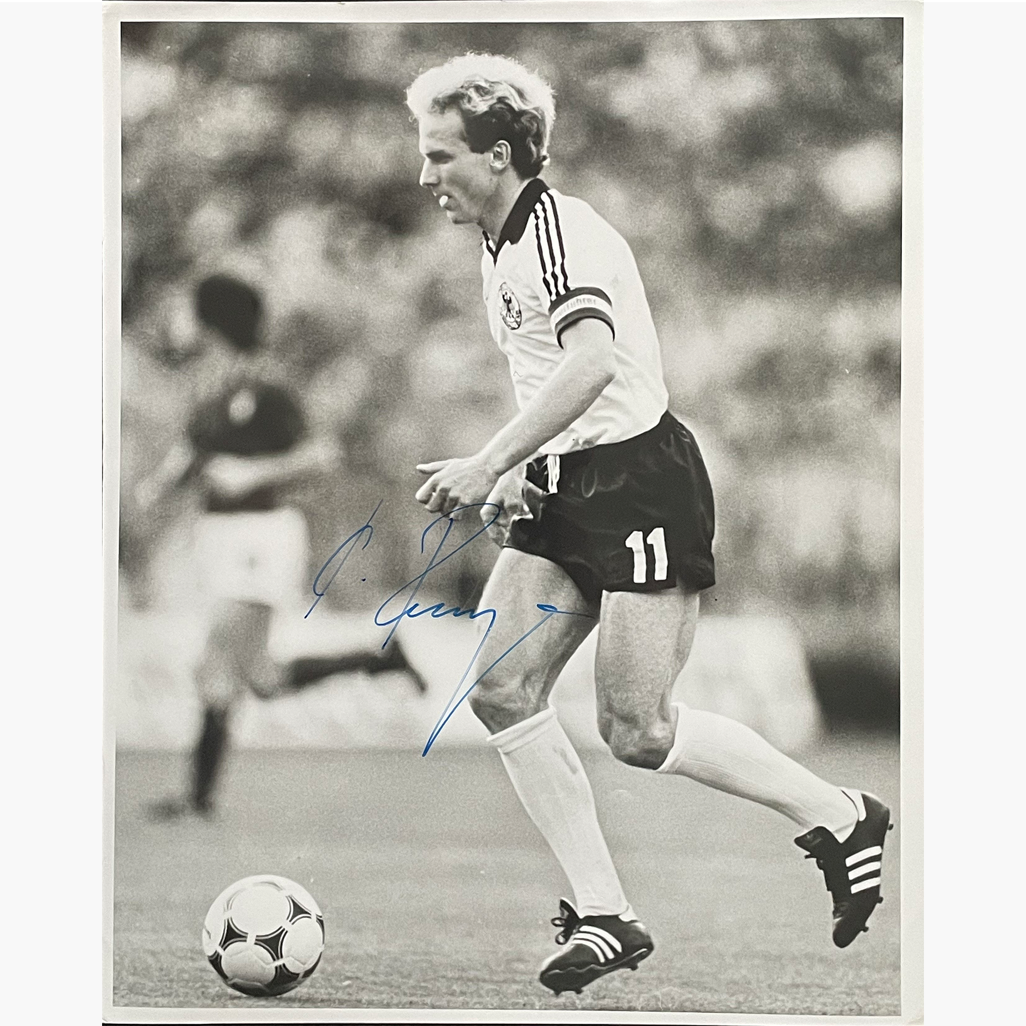 Karl-Heinz Rummenigge – Signed 25.5cm x 20cm Black & White Action Press Photo