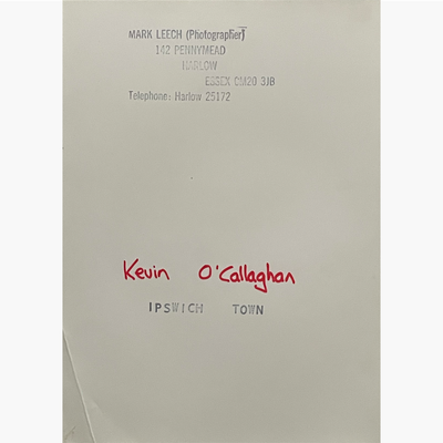 Kevin O'Callaghan – Signed 24cm x 17.5cm Black & White Action Press Photo