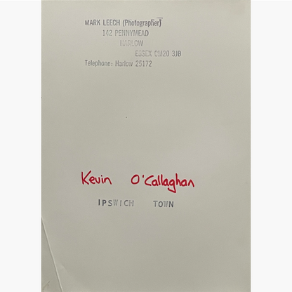 Kevin O'Callaghan – Signed 24cm x 17.5cm Black & White Action Press Photo