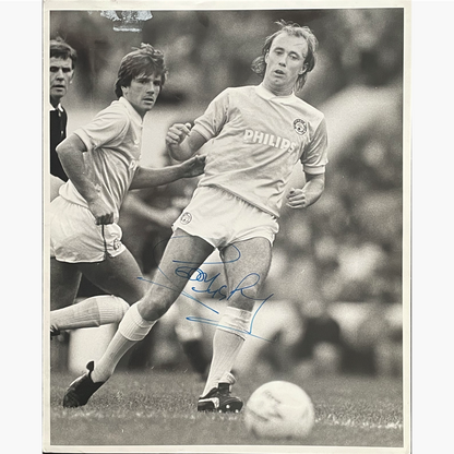 Sammy McIlroy - Signed 25cm x 20cm Black & White Action Press Photo